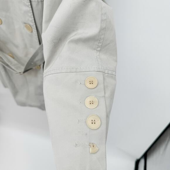 Burberry Trench Chelsea Kensington Short Belt Jacket Coat Grey Rain White 14R LW - Picture 16 of 16